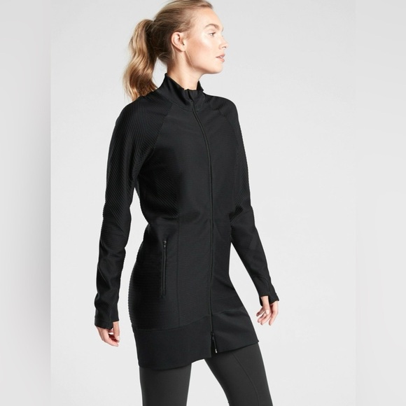 EUC - Athleta Rye Full Zip Jacket - Size LP - Black - Picture 2 of 8